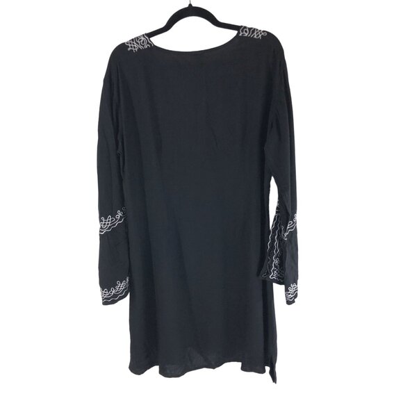 Soaked Womens Swim Cover Dress Embroidered Boho Black White XL - Picture 3 of 5